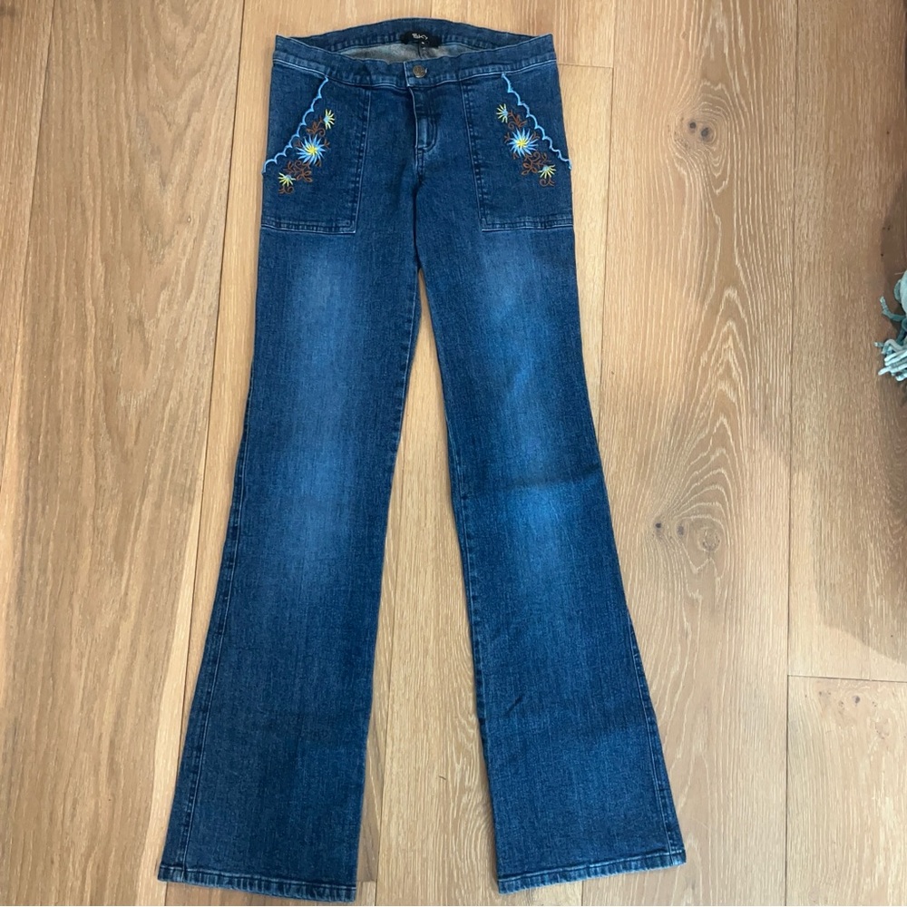 Sky 90s floral embroidered jeans